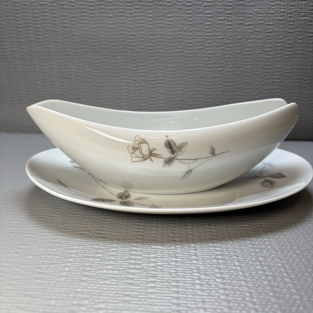 Vintage‎ Fine China Sango Lyric Gravy Boat with Oval Underplate  Japan